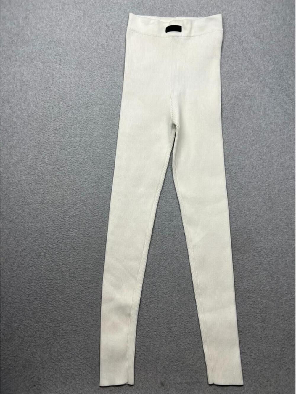 Fear of God Essentials Knit Legging Cloud Dancer High Rise Ribbed Ivory L Comfy*